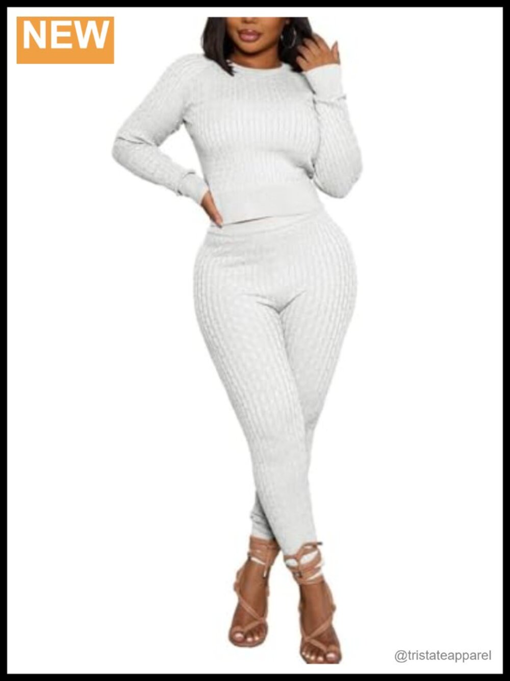 Women's Knit Sweater Two Piece Set Long Sleeve Pullover Drawstring